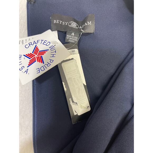 BETSY & ADAM SZ S 4 navy blue embellished beaded flutter sleeve jumpsuit NEW B47 - Picture 8 of 9